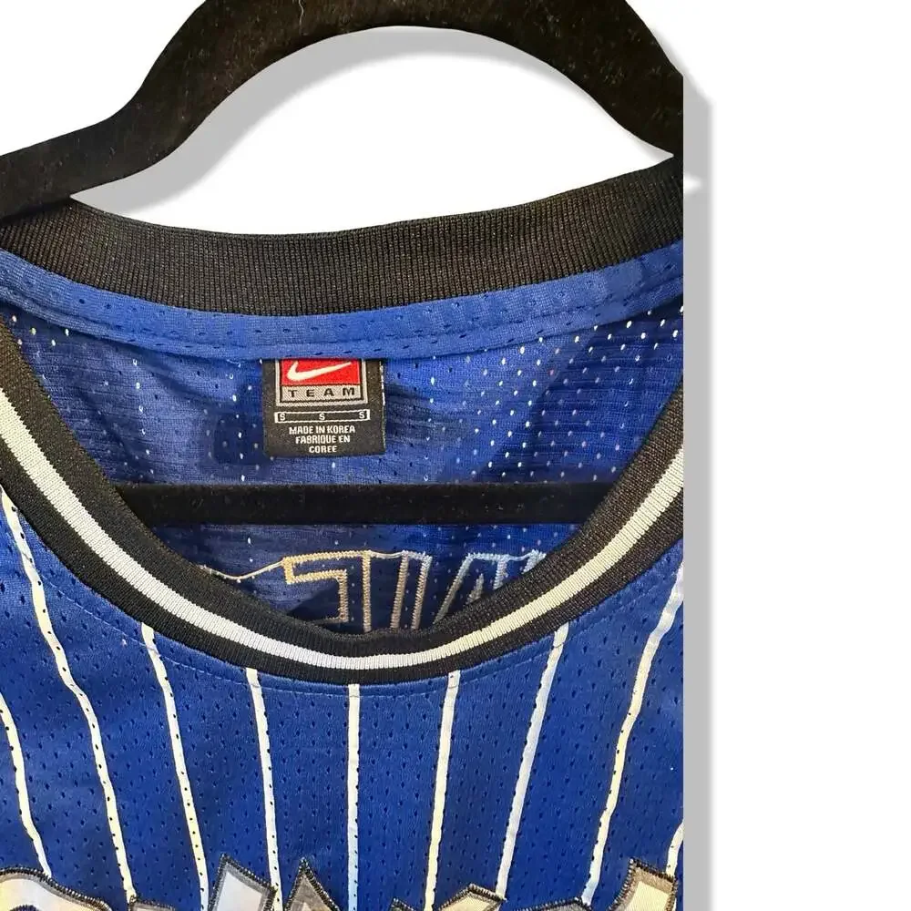Vintage 90s Nike Shaquille O'Neal Orlando Magic #32 Blue Pinstripe Jersey Size S